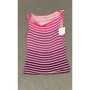 Croft & Barrow Pink Ombré Stripe Sleevless Top Medium New